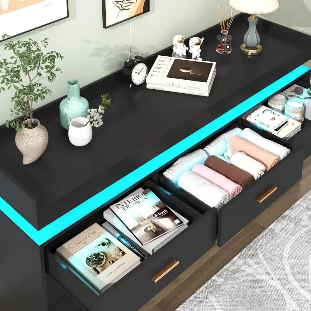 LumiDresser™ | Modern 9-Drawer LED Chest
