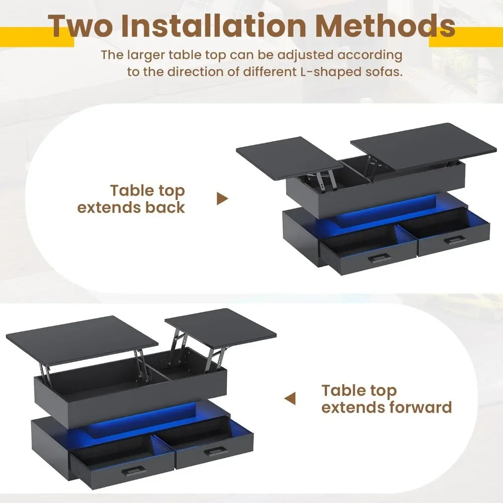 LumiLift™ | LED Lift Top Coffee Table