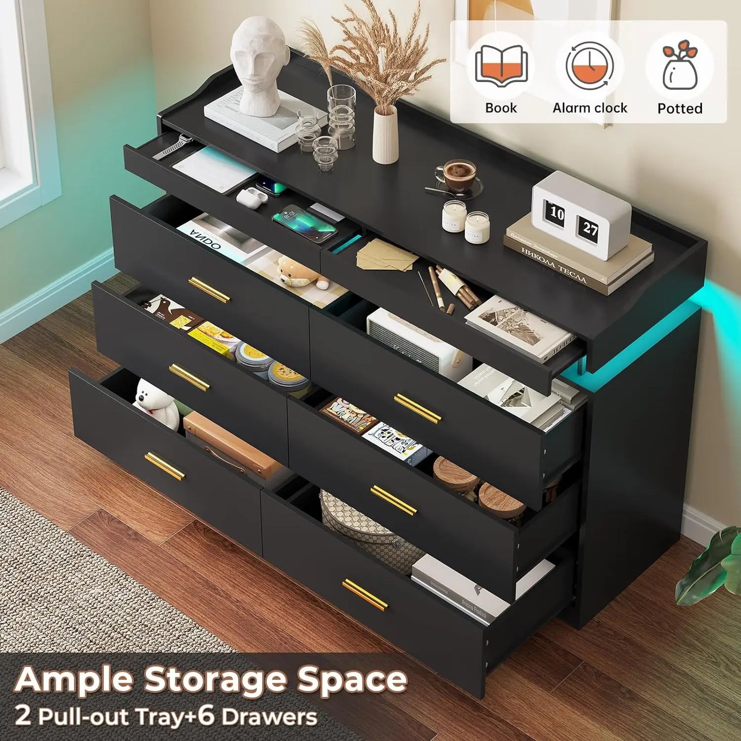 LumiDresser™ | Modern 9-Drawer LED Chest