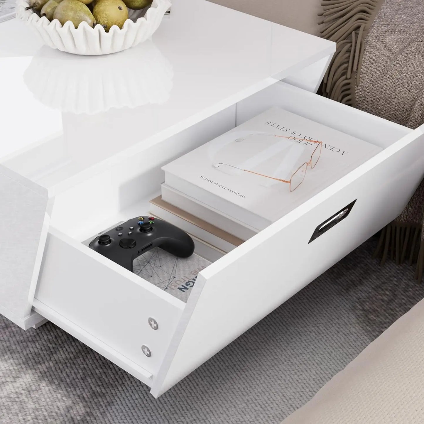 LuxeGlow™ | High Gloss LED Coffee Table