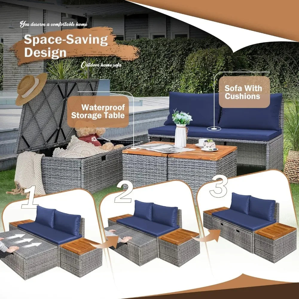 LunaBreeze™ Outdoor Daybed - The Ultimate 5-in-1 Patio Lounge System