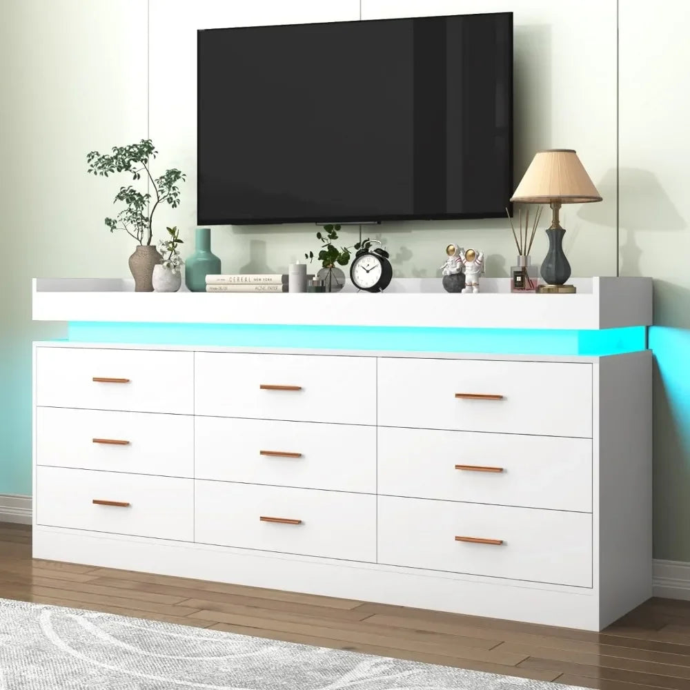 LumiDresser™ | Modern 9-Drawer LED Chest