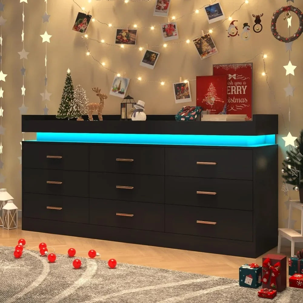 LumiDresser™ | Modern 9-Drawer LED Chest