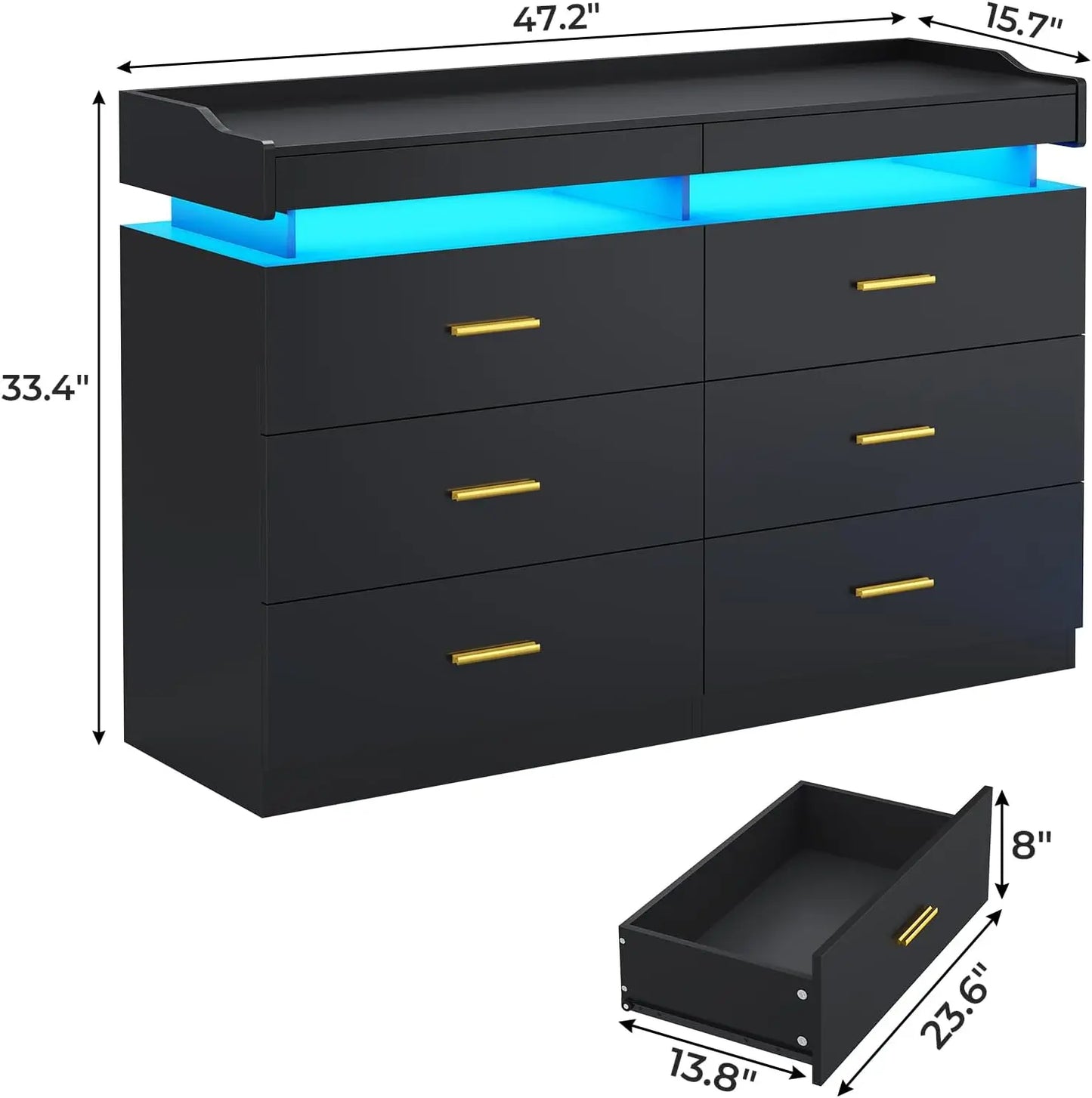 LumiDresser™ | Modern 9-Drawer LED Chest