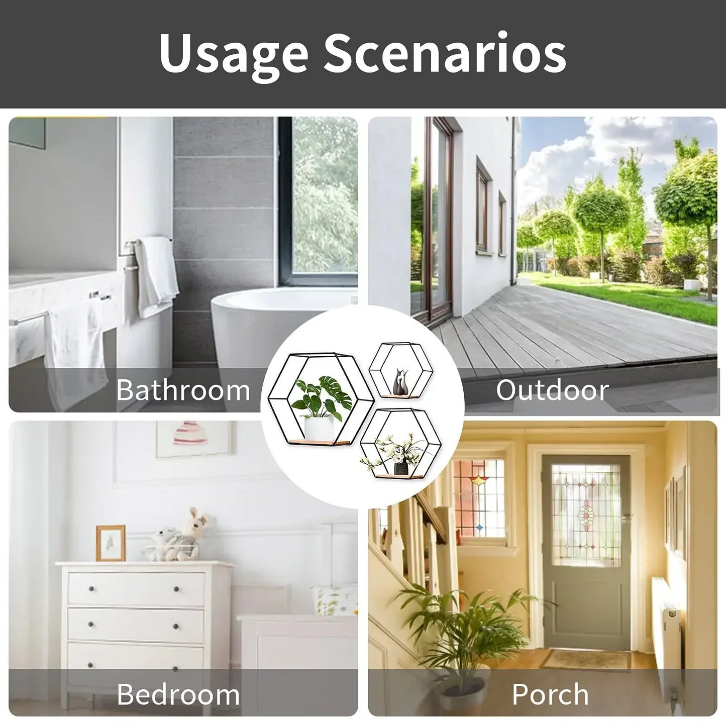 HexaHaven™ | Elegant Wall Mounted Storage