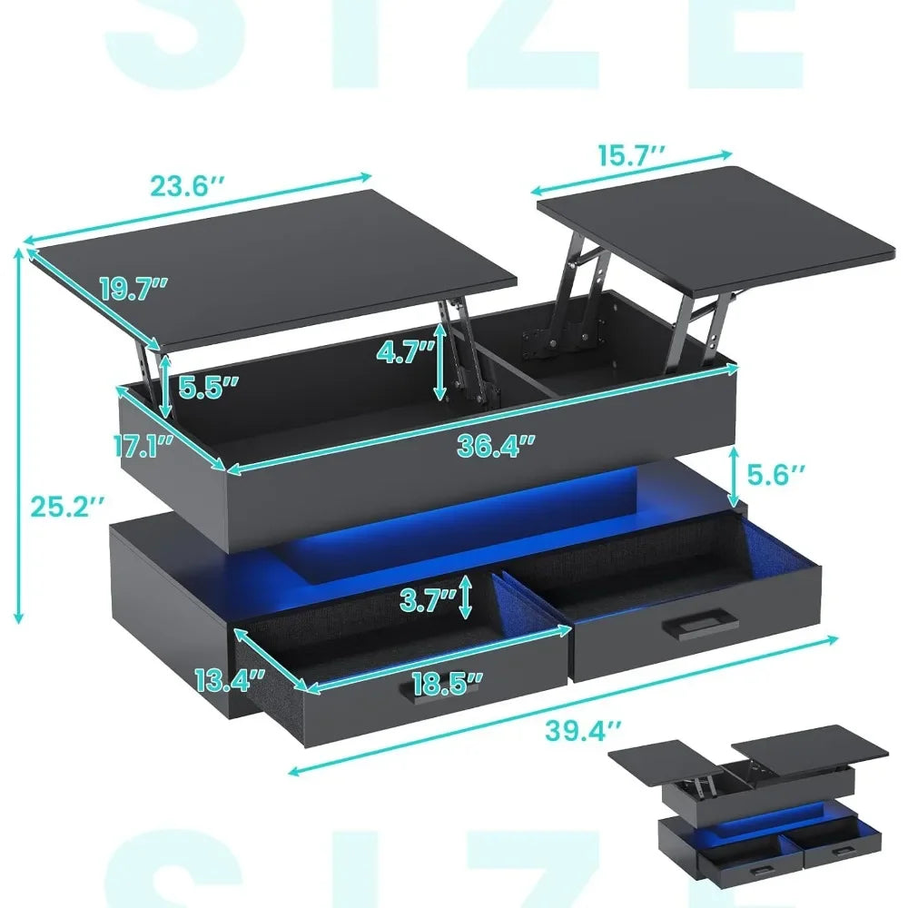 LumiLift™ | LED Lift Top Coffee Table