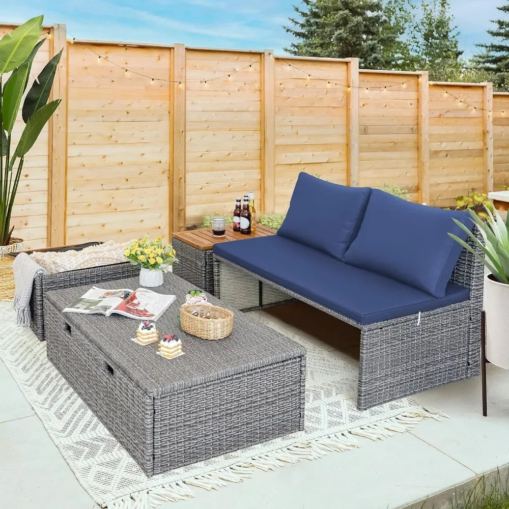 LunaBreeze™ Outdoor Daybed - The Ultimate 5-in-1 Patio Lounge System
