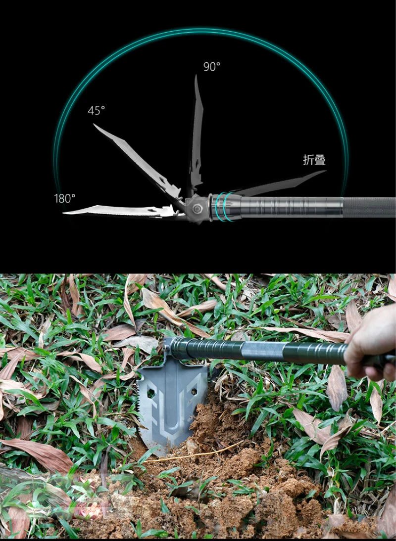 TitanX™ |Tactical Survival Shovel - The Ultimate 12-in-1 Multifunctional Spade & Shovel