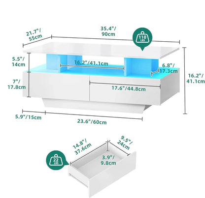 AuraLux™ | LED Coffee Table with Storage