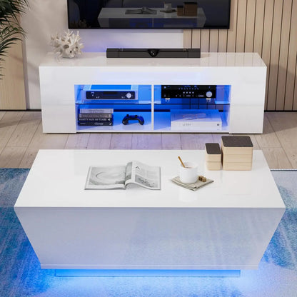 LuxeGlow™ | High Gloss LED Coffee Table