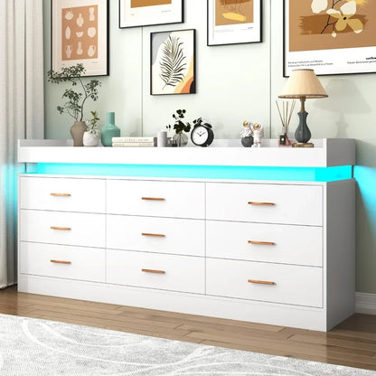 LumiDresser™ | Modern 9-Drawer LED Chest