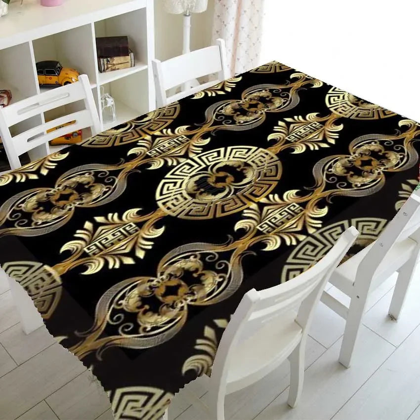 LuxiGold™ | Geometric Luxury Tablecloth