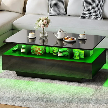 LumiGloss™ | Sleek LED Coffee Table