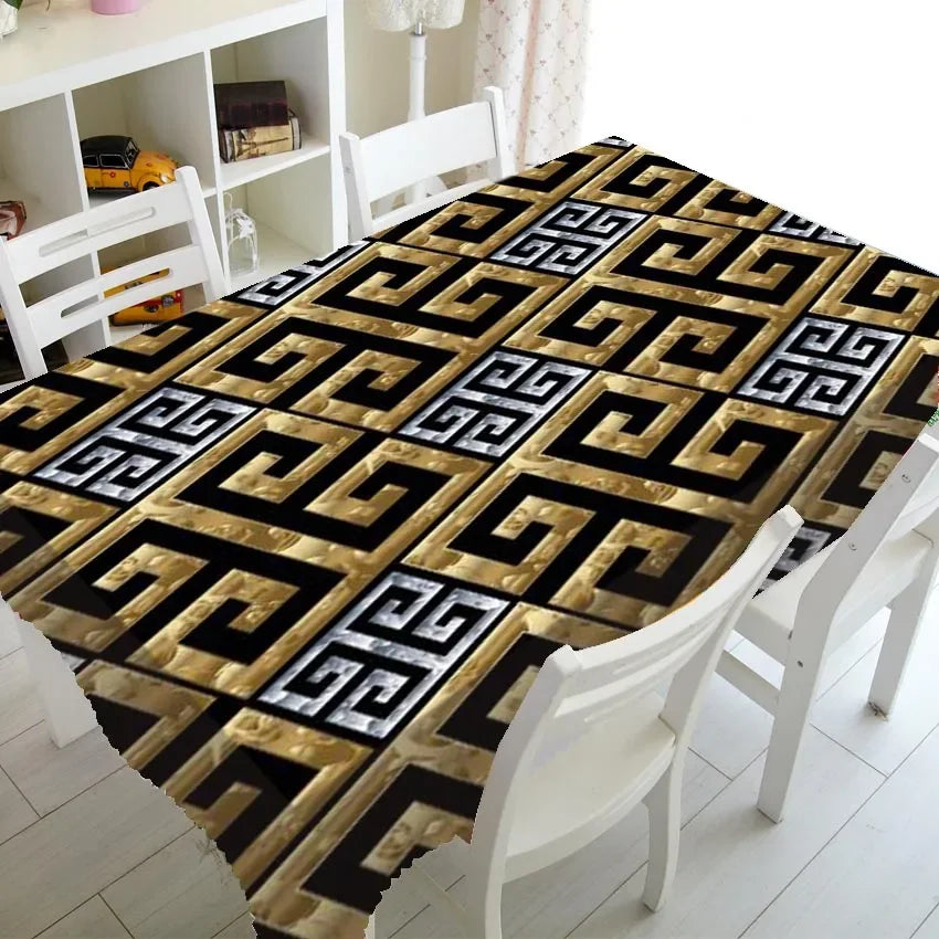 LuxiGold™ | Geometric Luxury Tablecloth