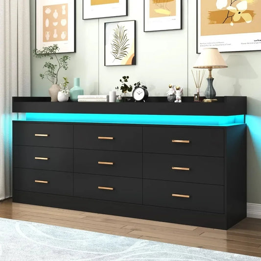 LumiDresser™ | Modern 9-Drawer LED Chest