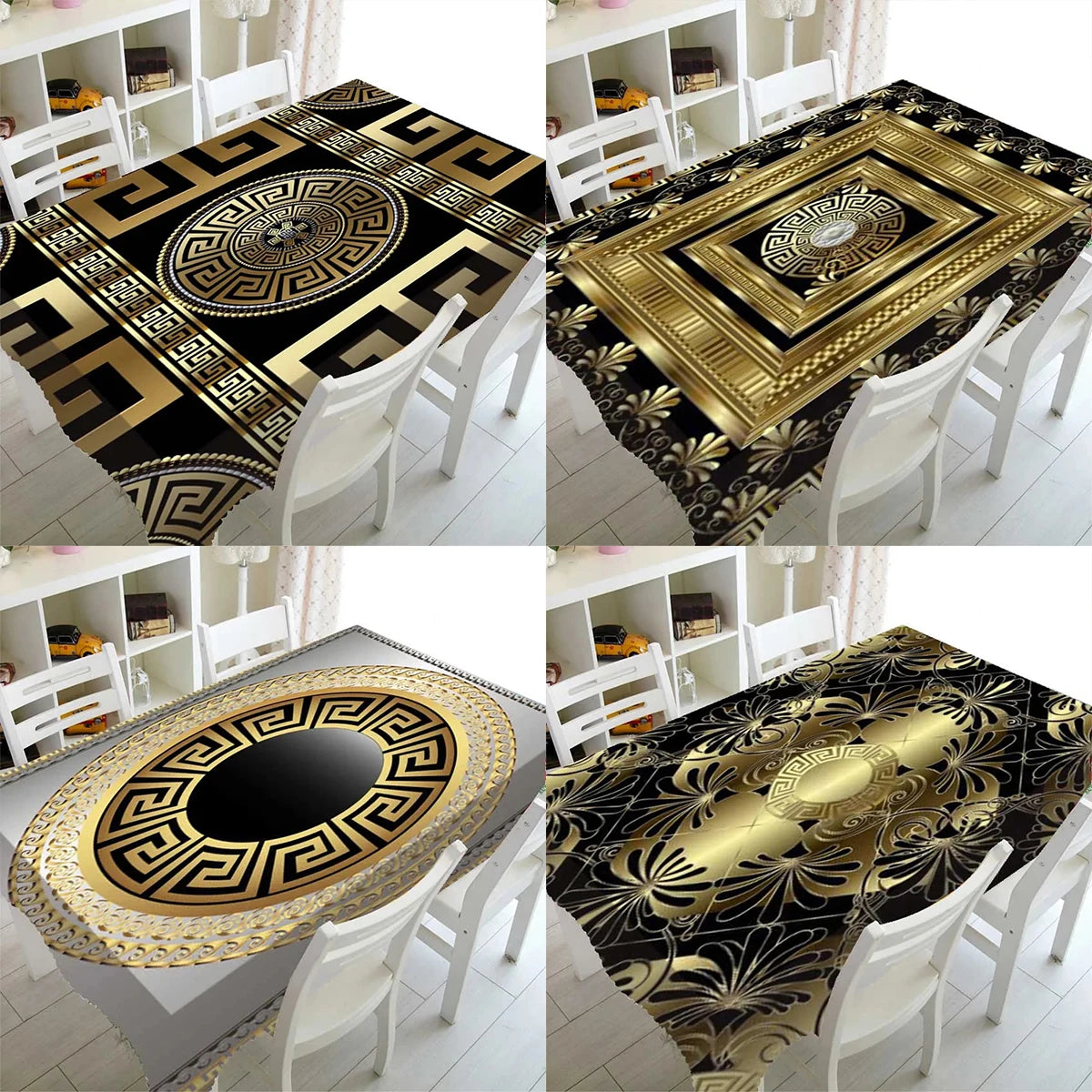 LuxiGold™ | Geometric Luxury Tablecloth