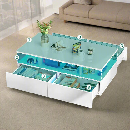 AuraLux™ | LED Coffee Table with Storage