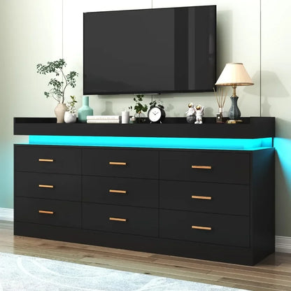 LumiDresser™ | Modern 9-Drawer LED Chest