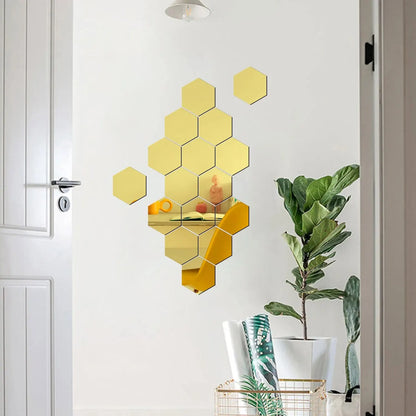 HexaShine™ | Mirror Wall Stickers